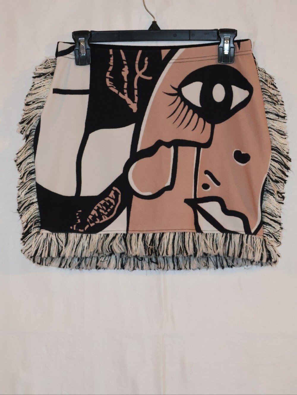 SHEIN Slaydiva Abstract Art Fringe Mini Skirt